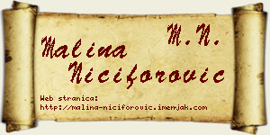 Malina Nićiforović vizit kartica